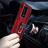 Gpack Huawei P40 Pro Kılıf Tank Koruma Vega Standlı Yüzüklü Mıknatıslı