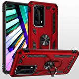 Gpack Huawei P40 Pro Kılıf Tank Koruma Vega Standlı Yüzüklü Mıknatıslı