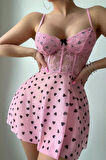 YNT Pembe Kalp Desenli Pinterest Gecelik 15712