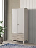 Petra 2 Kapaklı Aynalı Elbise Dolabı Gardrop 120x55x200 
