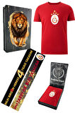Galatasaray Orijinal Lisanslı 5 Yıldızlı Arma Kırmızı T-shirt UV Ahşap Kutulu