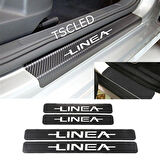 Linea Karbon Kapı Eşiği Kaplama Sticker Yapıştırma (4 Adet) zz55