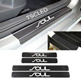 Soul Karbon Kapı Eşiği Kaplama Sticker Yapıştırma (4 Adet) zz113