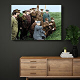 Atatürk ve Askeri İnceleme - Saha Komutasında Kanvas Tablo