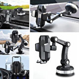 heyf HEYF® Jel Vantuzlu Cama Takılabilen Güçlü 360 Derece Dönebilen Ayarlanabilir Araç Içi Vantuzlu Telefon Tutucu