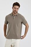 Erkek Basic Polo Yaka Tişört (Regular Fit) Vizon