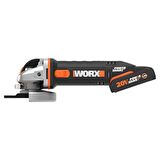 WORX WX800 20Volt 2.0 Ah. Li-ion Çift Akülü 115mm Profesyonel Şarjlı Avuç Taşlama 