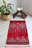 Kilim Desenli Astarlı Lüks Seccade S1020 Krımızı