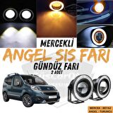 Fiat Fiorino 2008-2023 Uyumlu Üniversal Mercekli Angel Sis Farı Metal Su Geçirmez 76 mm Turuncu Halkalı Gündüz Farı Angel Eyes 2 Adet