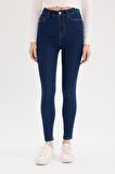 DeFacto Jegging Yüksek Bel Bilek Boy Dar Paça Basic Düz Jean Pantolon B7498AX24AUNM34