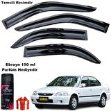 Honda Civic Mügen Cam Rüzgarlığı Sedan 1996-2001 Arası 4 Lü Takım Koku Hediyeli