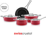 Karaca Swiss Crystal Mastermaid 9 Parça Tencere Seti Imperial Red