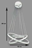 Rings Modern Tasarım Beyaz Renk - Yatak Odası - Salon - Çocuk Odası - Mutfak Beyaz Led 3 Lü Avize
