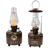 powerdex PD-81 Bluetooth Hoparlörlü Dekoratif Nostaljik Gaz Lambası LED Işıldak Kamp Lambası USB Radyo Ses Sistemi