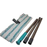 Paslanmaz Çelik Sap Çift Taraflı Mikrofiber Temizlik Seti Yoğun Lifli Saç Kir Toz Tutar Temizlik Paspas Mop 