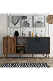 Mezza 1620 Exxen 180 Cm (AHŞAP AYAKLİ) Modern Konsol Hat Antrasit