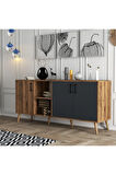 Mezza 1620 Exxen 180 Cm (AHŞAP AYAKLİ) Modern Konsol Hat Antrasit