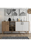 Mezza 1624 Exxen 180 Cm (AHŞAP AYAKLİ) Modern Konsol Sepet Beyaz