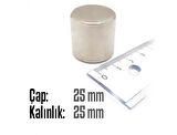 Neodyum Mıknatıs Silindir Çap 25mm , Kalınlık 25mm   ( 1 Adet)