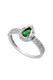 Venessa Zümrüt Taşlı Kadın Gümüş Yüzük