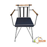 40x40 Krem Biyeli Lacivert Alt Sandalye Minderi 5 cm