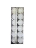 YILBAŞI TOP AĞAÇ SÜSÜ BEYAZ 24'LÜ SET PLASTİK 4CM