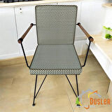 40x90 Yeşil Zikzak Desenli Yeşil Biyeli Sırtlı Sandalye Minderi 5 cm