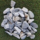 Siyah Beyaz Çizgili Dolomit Taş 2 Kg 2-4 Cm Dekoratif Renkli Taş