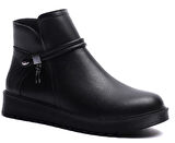 KUUM LONDON K1121001 Siyah Fermuarlı Kadın Bot