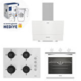 Altus Beyaz Cam Ankastre Set (Su Arıtma Sürahisi Hediyeli) 535 Hw -159 Gwh - 321 W Turbo