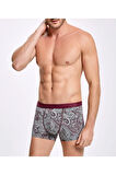 Erkek İç Giyim 2 Adet Modal & Pamuklu Esnek Şal Desen Boxer LL.IL16.KE042.001