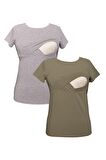 LuvmaBelly MYRA2503_2505 Emzirme tshirt seti