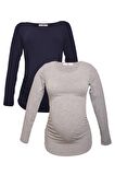 LuvmaBelly MYRA2302_2304 Hamile tshirt seti