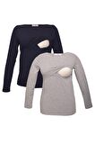 LuvmaBelly MYRA2702_2704 Emzirme tshirt seti