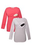 LuvmaBelly MYRA2705_2708 Emzirme tshirt seti