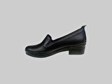 CASTLE BLACK CB-24553 KADIN DERİ HAFİF TOPUKLU COMFORT AYAKKABI SİYAH