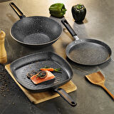 Aryıldız Truecook 3 Parça  Wok + Krep + Grill Tava Seti
