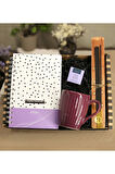 Kişiye Özel Desenli Defter & Kupa Bardak &Teashop Çay & Tütsü Tabağı & Tütsü Hediye Seti