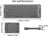 Dell Rugged Extreme 7230 12" Uyumlu Bluetooth Şarjlı Katlanabilir Taşınabilir Klavye