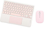 Onda Oliver Book A1 10.1" Uyumlu Bluetooth Şarjlı TouchPad'li Klavye Mouse Set - Pembe