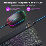 Onda Oliver Book A1 10.1" Uyumlu Bluetooth Şarjlı Rgp 7 Renk Işıklı Klavye Mouse Seti