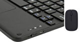 Lenovo Tab Plus TB351FU 11.5" Uyumlu Bluetooth Şarjlı TouchPad'li Klavye Mouse Set - Siyah
