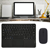 Lenovo Tab Plus TB351FU 11.5" Uyumlu Bluetooth Şarjlı TouchPad'li Klavye Mouse Set - Siyah