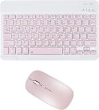 Microsoft Surface Pro Copilot 13" Uyumlu Kablosuz Bluetooth Şarjlı Klavye Mouse Seti - Pembe