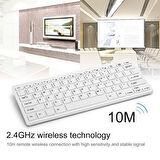 Microsoft Surface Pro Copilot 13" Uyumlu Kablosuz Wireless Pilli Klavye Mouse Seti - Beyaz
