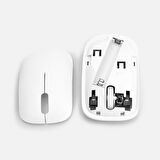 Microsoft Surface Pro Copilot 13" Uyumlu Kablosuz Wireless Pilli Klavye Mouse Seti - Beyaz
