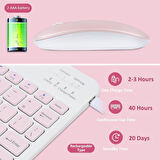 Xiaomi Redmi Pad Pro 12" Uyumlu Kablosuz Bluetooth Şarjlı Klavye Mouse Seti - Pembe