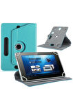 Everest Everpad Insane V10 10.1" Dönerli Standlı Deri Tablet Kılıfı - Turkuaz