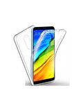 Xiaomi Redmi 5 Plus Uyumlu 360° Ön Arka Tam Koruyucu Şeffaf Silikon Full Body Kılıf