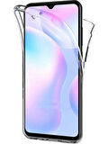 Xiaomi Redmi 9C Uyumlu 360° Ön Arka Tam Koruyucu Şeffaf Silikon Full Body Kılıf